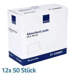 SAUGKOMPRESSEN usteril 10x20 cm 400 g/m, 12X50 stk