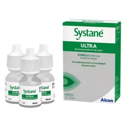 SYSTANE ULTRA Smørende dråper for øynene, 3X10 ml
