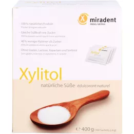 MIRADENT Xylitol Sukkererstatningspulverposer, 100X4 g
