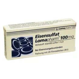 EISENSULFAT Lomapharm 100 mg filmdrasjerte tabletter, 20 stk