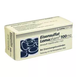 EISENSULFAT Lomapharm 100 mg filmdrasjerte tabletter, 50 stk