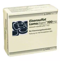 EISENSULFAT Lomapharm 100 mg filmdrasjerte tabletter, 100 stk