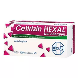 CETIRIZIN HEXAL Filmdrasjerte tabletter for allergi, 100 stk