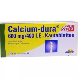 CALCIUM DURA Vit D3 600 mg/400, dvs. tyggetabletter, 50 stk