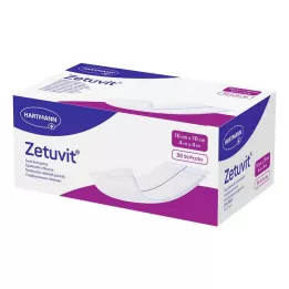 ZETUVIT Absorberende kompresser usterile 10x10 cm, 30 stk