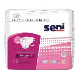 SUPER SENI Quatro inkontinensbukse størrelse 3 L, 10 stk