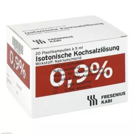 ISOTONISCHE Saltoppløsning 0,9 % plastampuller, 20X5 ml