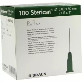 STERICAN Cannulas 21 GX2 0,8x50 mm, 100 stk