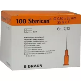 STERICAN Tannkanyle Luer 0,5x25 mm, 100 stk