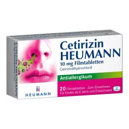 CETIRIZIN Heumann 10 mg filmdrasjerte tabletter, 20 stk