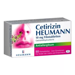 CETIRIZIN Heumann 10 mg filmdrasjerte tabletter, 50 stk