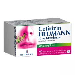 CETIRIZIN Heumann 10 mg filmdrasjerte tabletter, 100 stk