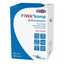 MULLKOMPRESSEN 10x10 cm steril 12 ganger, 20X5 stk