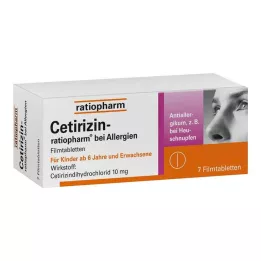 CETIRIZIN-ratiopharm for allergier 10 mg filmdrasjerte tabletter, 7 stk