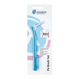MIRADENT Interd.Pic-Brush Sett 1Halt+1Bü.trans.blau, 1 stk