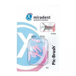 MIRADENT Interd.Pic-Brush erstatningsbørste xx-fin rosa, 6 stk