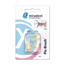MIRADENT Interd.Pic-Brush erstatningsbørste x-fin gul, 6 stk