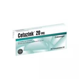 CEFAZINK 20 mg filmdrasjerte tabletter, 20 stk