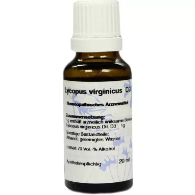 LYCOPUS VIRGINICUS D 3 Fortynning, 20 ml LYCOPUS VIRGINICUS D 3 Fortynning, 20 ml