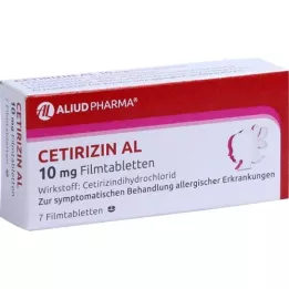 CETIRIZIN AL 10 mg filmbelagte tabletter, 7 stk
