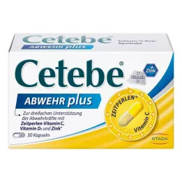 CETEBE ABWEHR pluss Vitamin C+Vitamin D3+Sinkkapsler, 30 stk