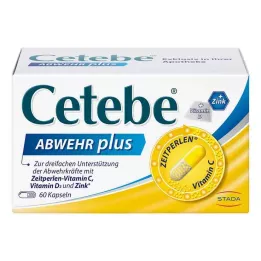 CETEBE ABWEHR pluss Vitamin C+Vitamin D3+Sinkkapsler, 60 stk