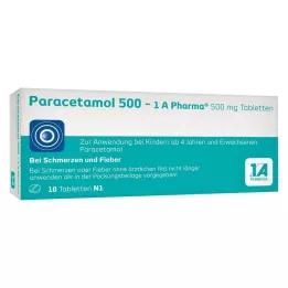 PARACETAMOL 500-1A Pharma-tabletter, 10 stk