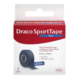 Draco tape bandasje 10mx2cm blå, 1 stk