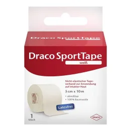 Dracotape bandasje 10mx5cm hvit, 1 stk