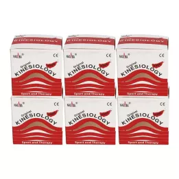 NASARA Kinesiotape 5 cmx5 m rød, 6 stk
