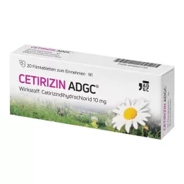 CETIRIZIN ADGC Filmdrasjerte tabletter, 20 stk