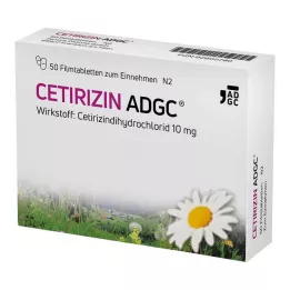 CETIRIZIN ADGC Filmdrasjerte tabletter, 50 stk