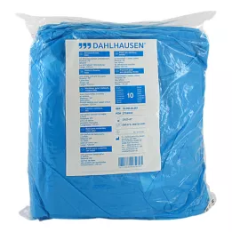 BESUCHERKITTEL med strikkede mansjetter for binding 120x144 cm blå, 10 stk