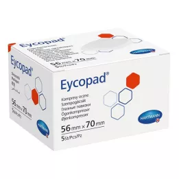 EYCOPAD Øyekompresser 56x70 mm usterile, 5 stk