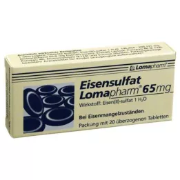 EISENSULFAT Lomapharm 65 mg drasjerte tabletter, 20 stk