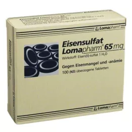 EISENSULFAT Lomapharm 65 mg drasjerte tabletter, 100 stk