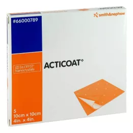 ACTICOAT 10x10 cm antimikrobiell sårbandasje, 5 stk