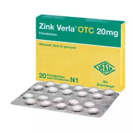 ZINK VERLA OTC 20 mg filmdrasjerte tabletter, 20 stk