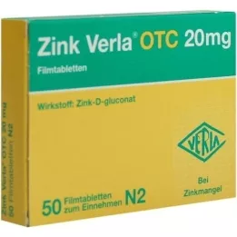 ZINK VERLA OTC 20 mg filmbelagte tabletter, 50 stk