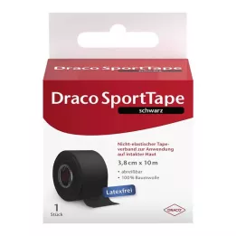 DRACO TAPEVERBAND 3,8 cmx10 m sort, 1 stk