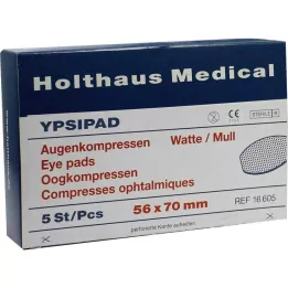 AUGENKOMPRESSEN Ypsipad 56x70 mm steril, 5 stk