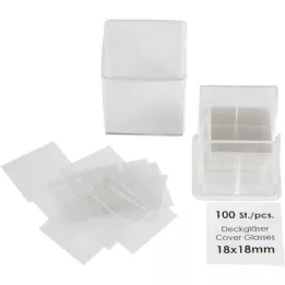 Dekkeglass 18x18 mm, 100 stk
