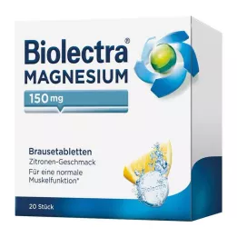 BIOLECTRA Magnesium 150 mg sitronbrusetabletter, 20 stk