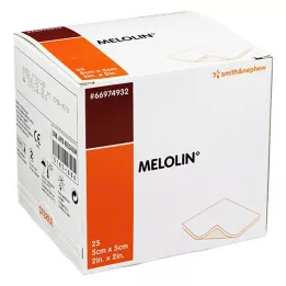 MELOLIN 5x5 cm sårbandasjer sterile, 25 stk
