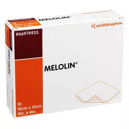 MELOLIN 10x10 cm sårbandasjer sterile, 10 stk