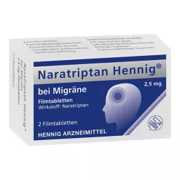 NARATRIPTAN Hennig for migrene 2,5 mg filmdrasjerte tabletter, 2 stk
