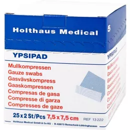 MULLKOMPRESSEN Ypsipad 7,5x7,5 cm steril 8-lags, 25X2 stk