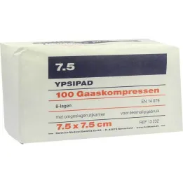 Gaze komprimerer Ypsipad 7,5x7,5 cm ikke-steril 8 ganger, 100 stk
