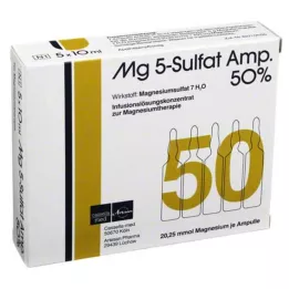 MG 5 sulfatforsterker. 50% infusjonsløsningskonsentrat, 5 stk