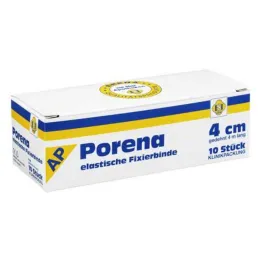 Porena elastisk gasbind 4cm uten cello hvit, 10 stk